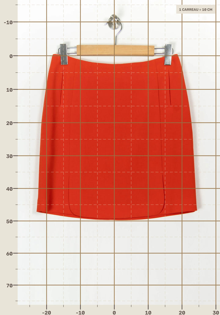 Jupe Courte Orange - Taille L/40 de la marque Caroll | PARAD121464 - Vendu par Paradigme - Image 4