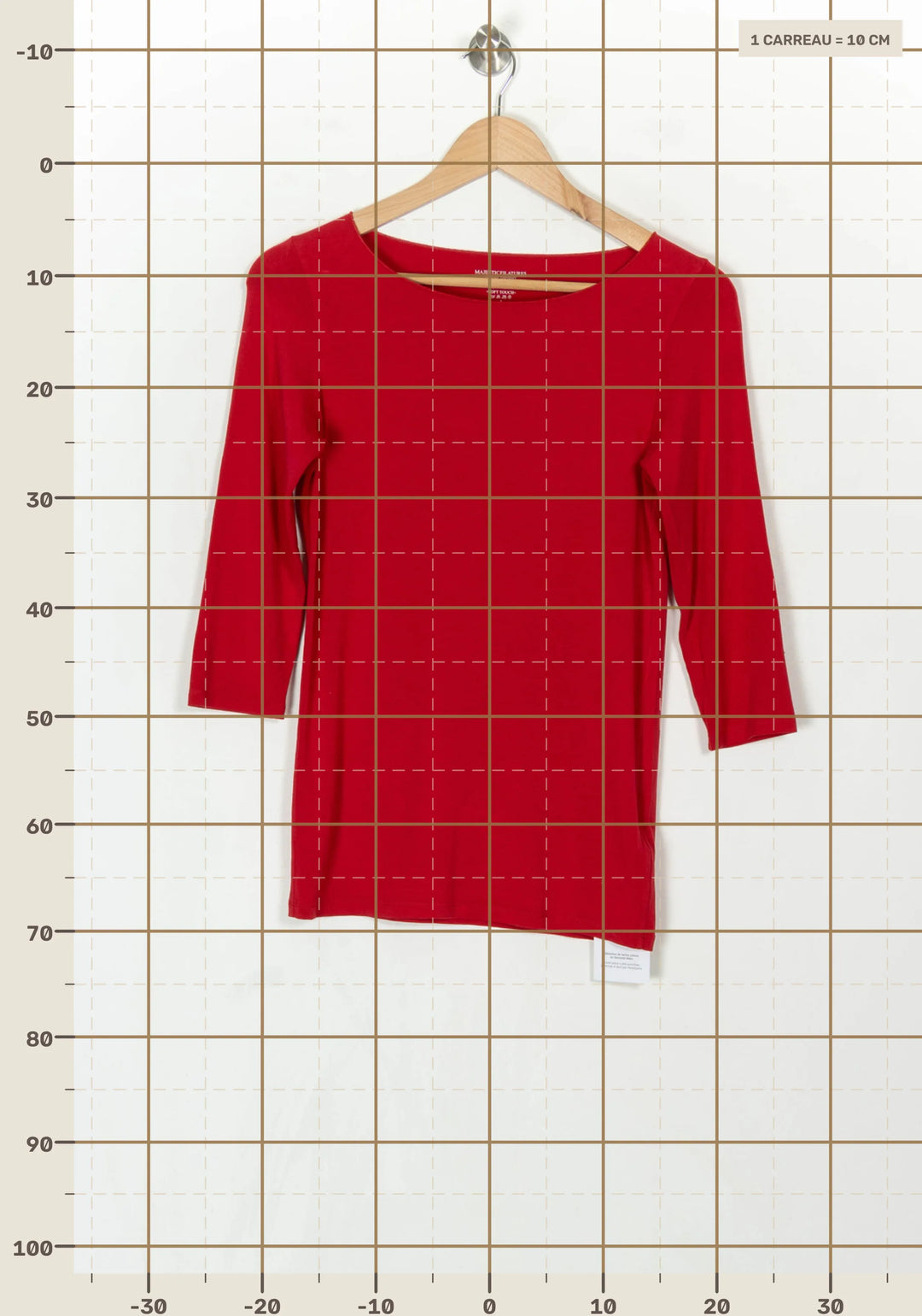 Tee-shirt Rouge - Taille L/40 de la marque Majestic Filatures | PARAD121465 - Vendu par Paradigme - Image 4
