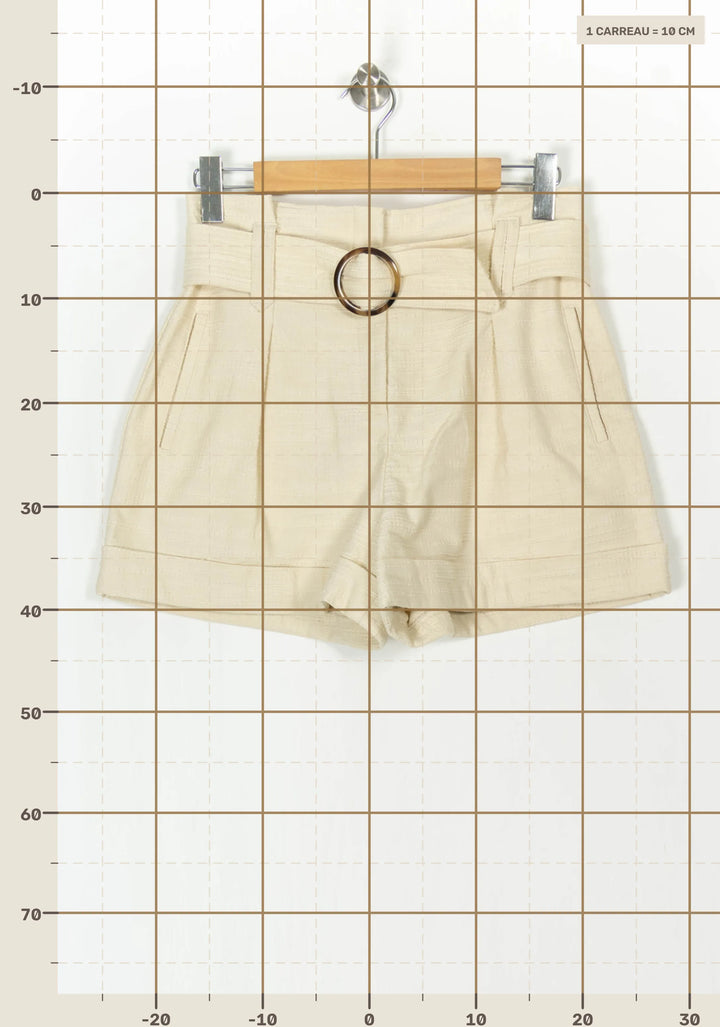 Short Ceinturé Beige - Taille M/38 de la marque Sézane | PARAD121466 - Vendu par Paradigme - Image 4