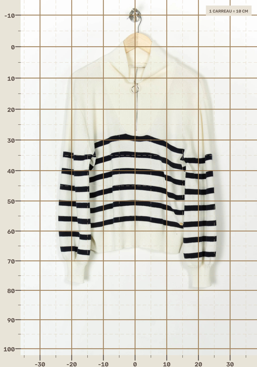 Pull Rayé Blanc et Noir - Taille M/38 de la marque La Petite Etoile | PARAD121471 - Vendu par Paradigme - Image 4