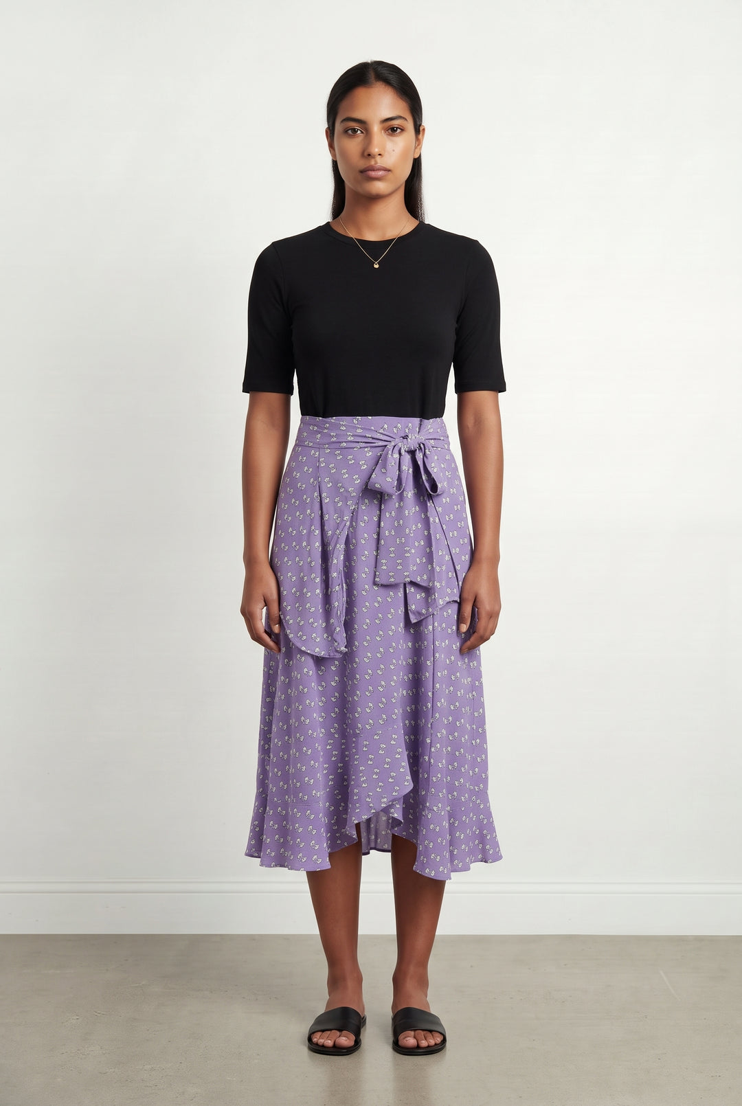 Robe Longue Noire et Violette - Taille L/40 de la marque Maje | PARAD121473 - Vendu par Paradigme - Image 1
