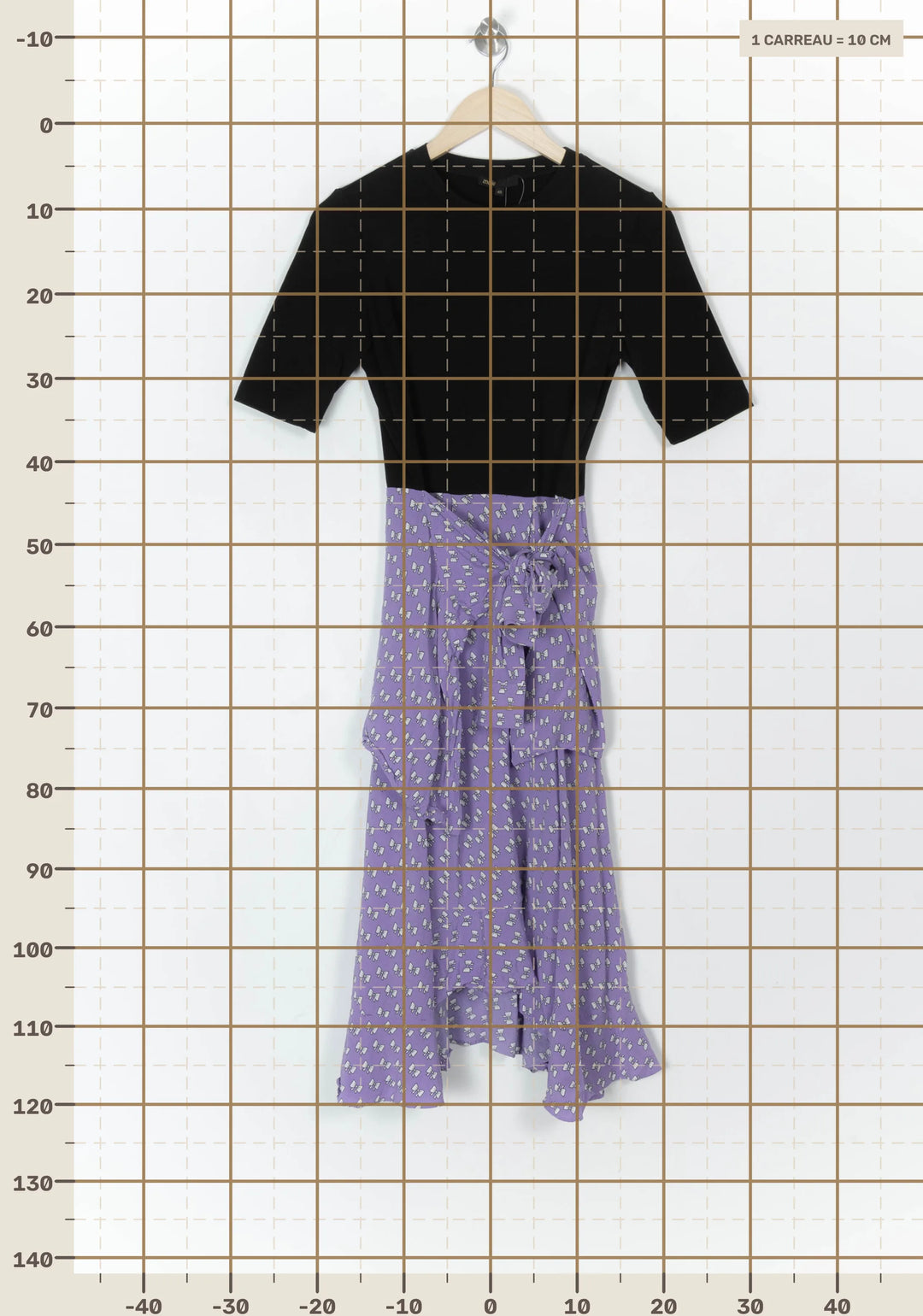 Robe Longue Noire et Violette - Taille L/40 de la marque Maje | PARAD121473 - Vendu par Paradigme - Image 4