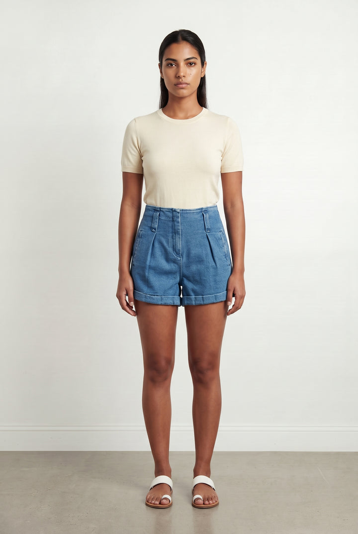 Short en Jean Bleu - Taille L/40 de la marque Sézane | PARAD121475 - Vendu par Paradigme - Image 1