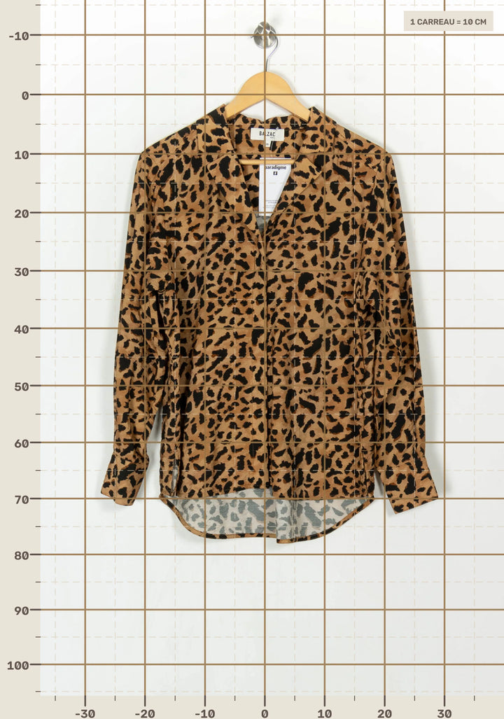 Chemise imprimée marron et noire - Taille M/38 de la marque Balzac Paris | PARAD121478 - Vendu par Paradigme - Image 4