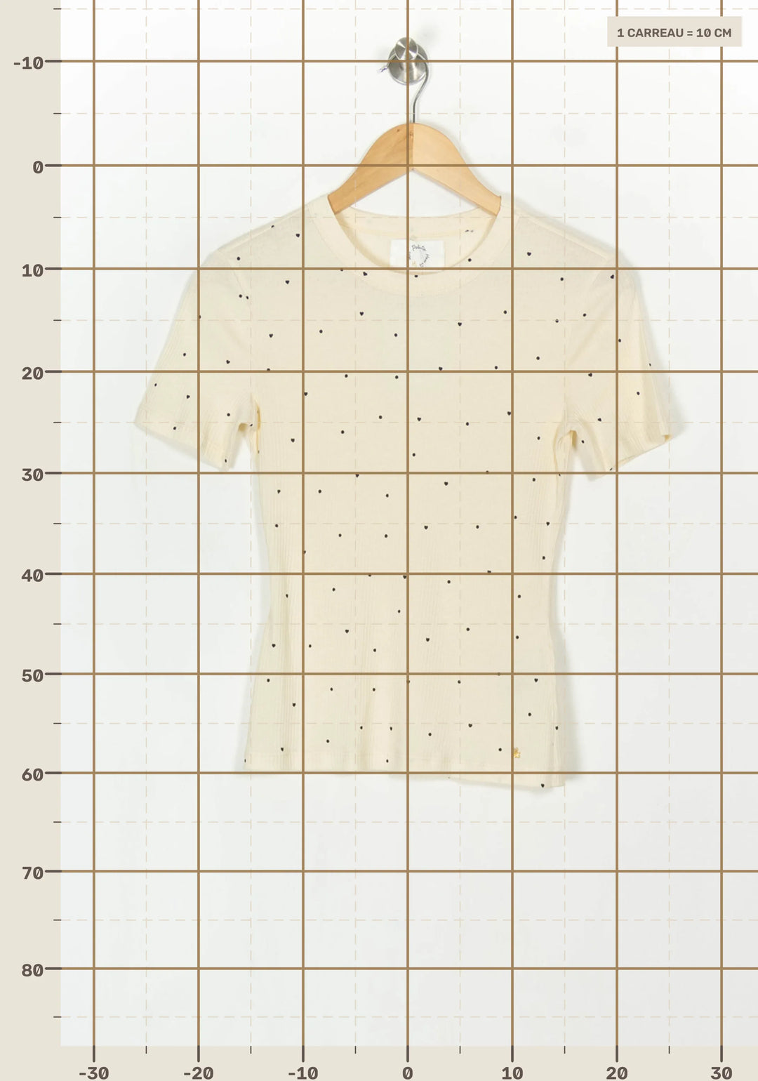 Tee-shirt beige à pois noirs - Taille XS/34 de la marque Des petits hauts | PARAD121479 - Vendu par Paradigme - Image 4