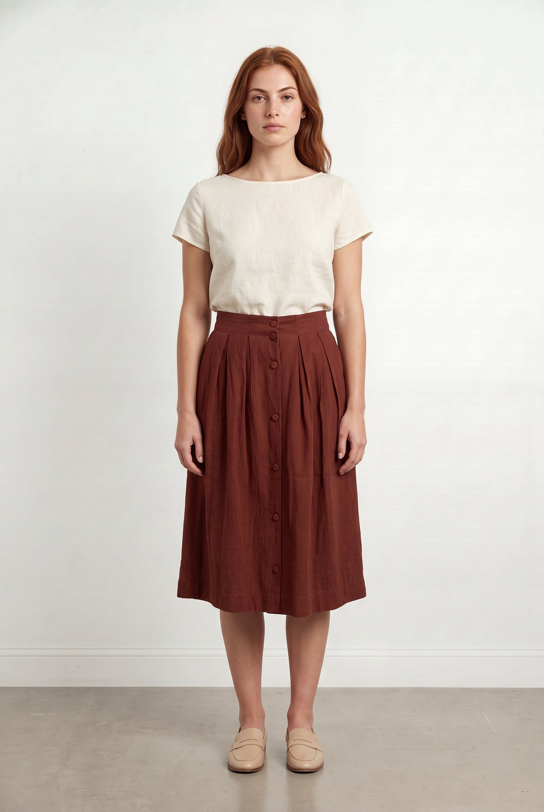 Jupe Boutonnée Marron - Taille S/36 de la marque Kookai | PARAD121480 - Vendu par Paradigme - Image 1