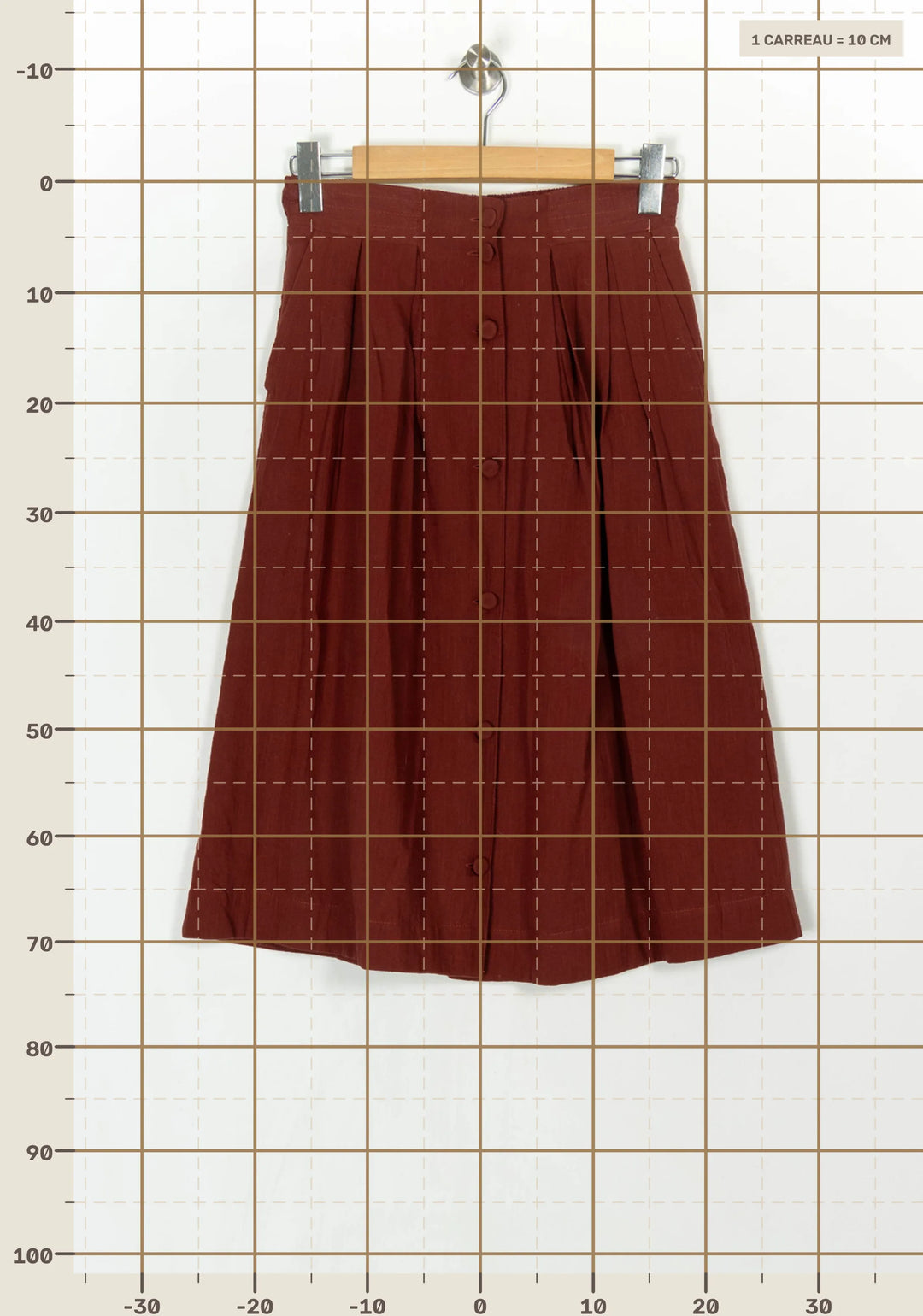 Jupe Boutonnée Marron - Taille S/36 de la marque Kookai | PARAD121480 - Vendu par Paradigme - Image 4