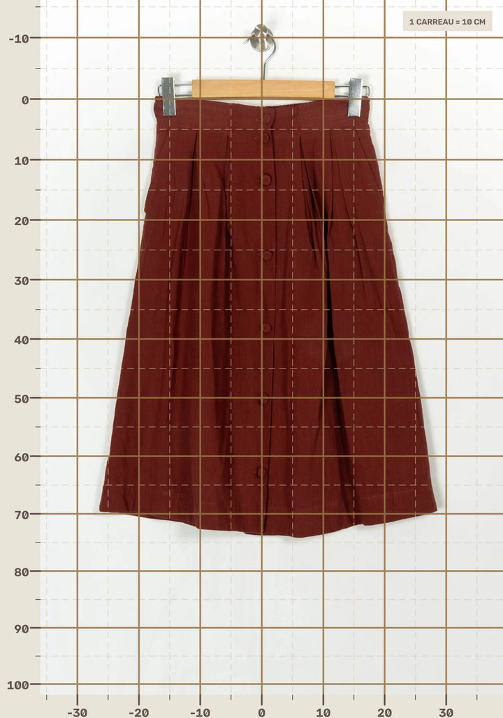 Jupe Boutonnée Marron - Taille S/36 de la marque Kookai | PARAD121480 - Vendu par Paradigme - Image 4