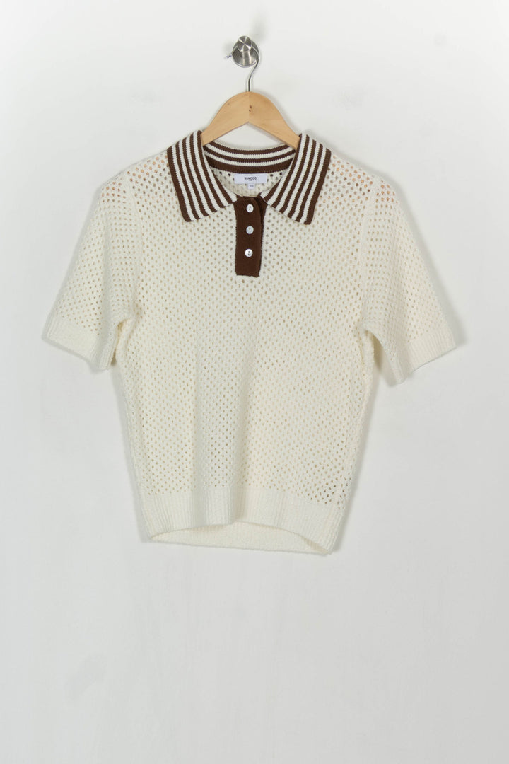 Polo Blanc et Marron - Taille XS/34 de la marque Suncoo | PARAD121481 - Vendu par Paradigme - Image 2