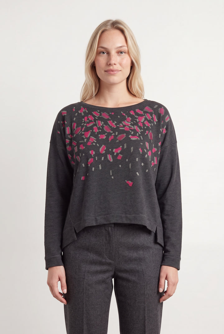 Sweat Gris et Rose - Taille L/40 de la marque Kookai | PARAD121482 - Vendu par Paradigme - Image 1
