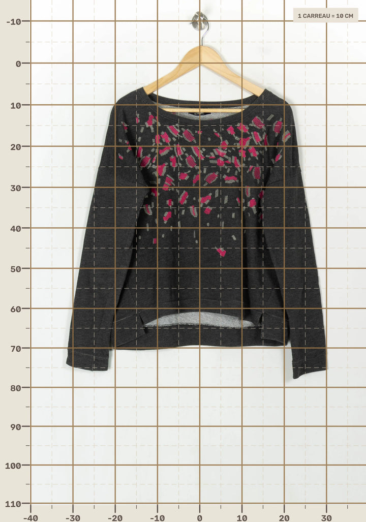 Sweat Gris et Rose - Taille L/40 de la marque Kookai | PARAD121482 - Vendu par Paradigme - Image 4