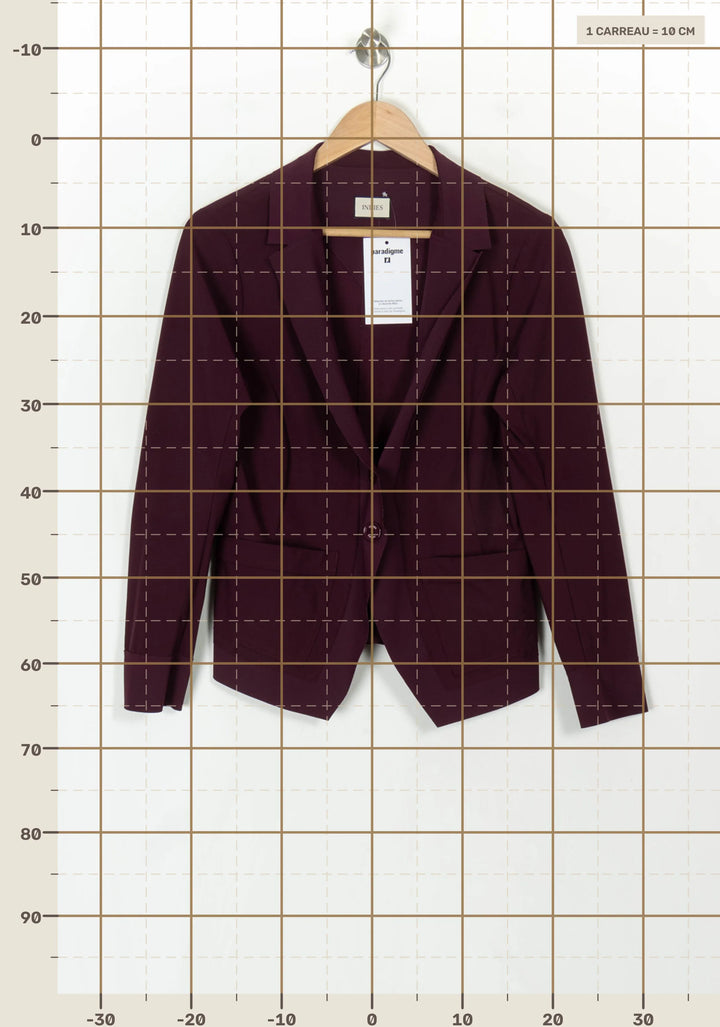 Blazer Bordeaux - Taille L/40 de la marque Indies | PARAD121485 - Vendu par Paradigme - Image 4