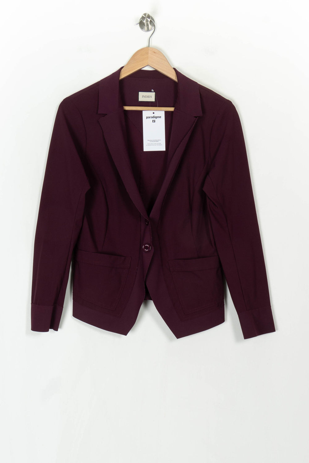 Blazer Bordeaux - Taille L/40 de la marque Indies | PARAD121485 - Vendu par Paradigme - Image 2