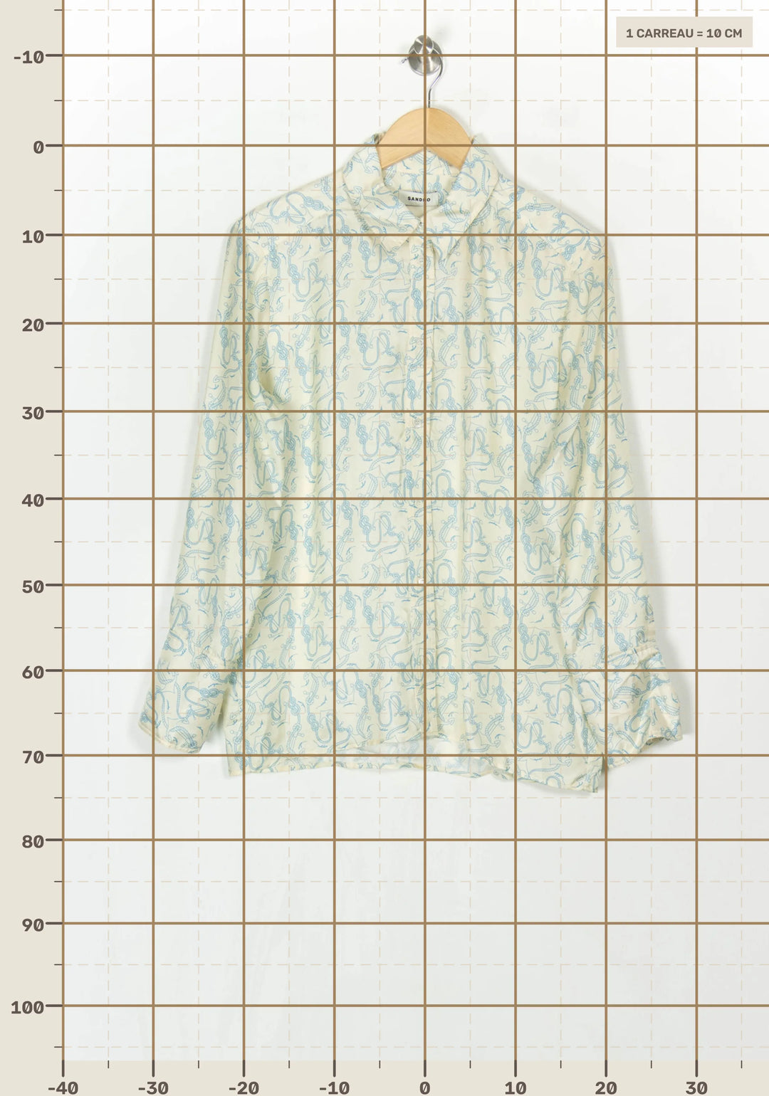 Chemise Blanche et Bleue - Taille M/38 de la marque Sandro | PARAD121487 - Vendu par Paradigme - Image 4