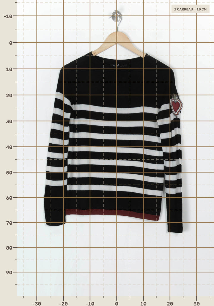 Pull Noir et Blanc - Taille M/38 de la marque Bleu Blanc Rouge | PARAD121492 - Vendu par Paradigme - Image 4