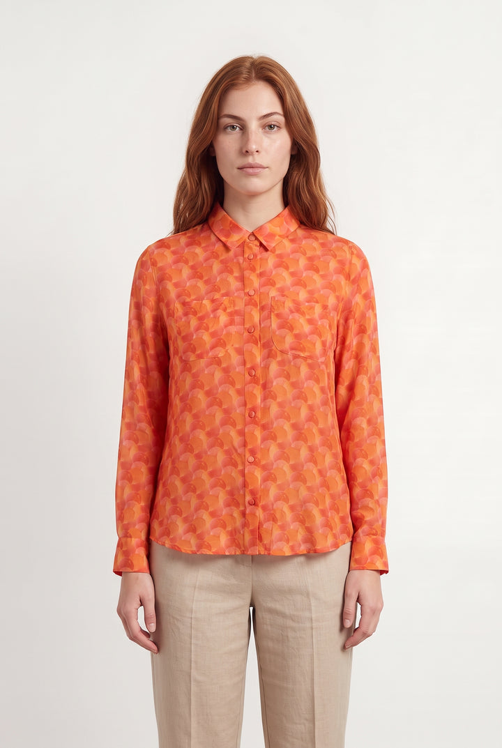 Chemise Orange et Rose - Taille M/38 de la marque Soi Paris | PARAD121494 - Vendu par Paradigme - Image 1