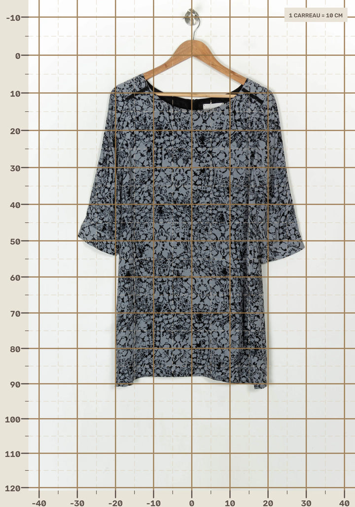 Robe Courte Bleue et Noire - Taille S/36 de la marque Sud express | PARAD121496 - Vendu par Paradigme - Image 4
