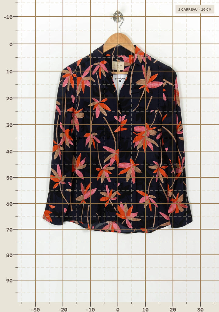 Chemise Bleu Marine et Orange - Taille S/36 de la marque Sézane | PARAD121505 - Vendu par Paradigme - Image 4