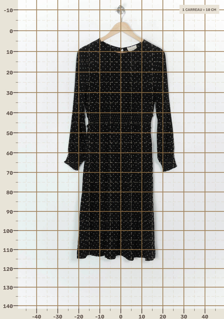 Robe Longue Noire à Pois Blancs - Taille S/36 de la marque Sézane | PARAD121506 - Vendu par Paradigme - Image 4