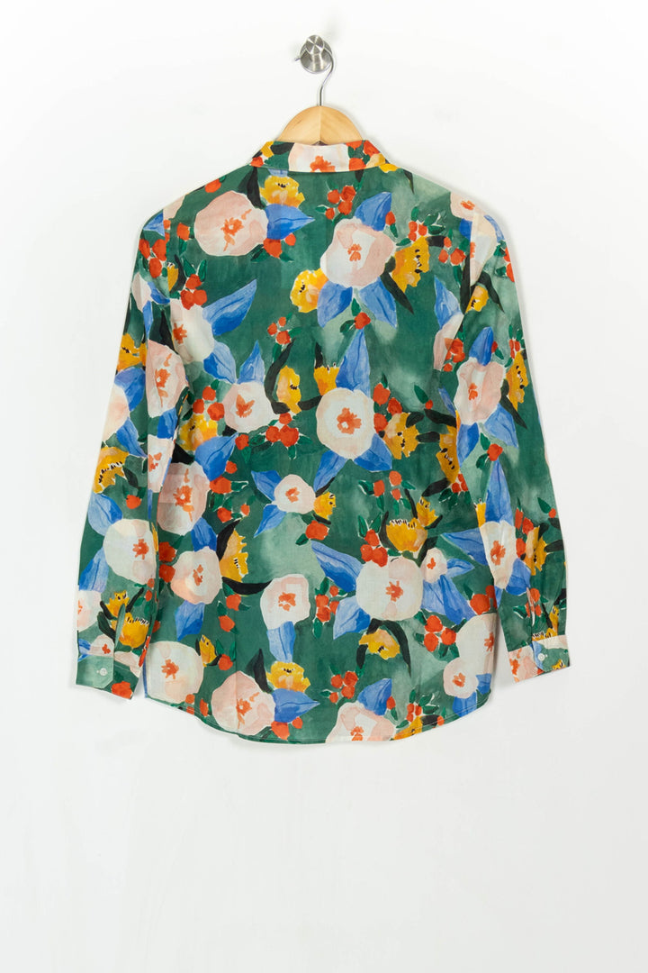 Chemise Fleurie Verte et Bleue - Taille S/36 de la marque Sézane | PARAD121507 - Vendu par Paradigme - Image 5