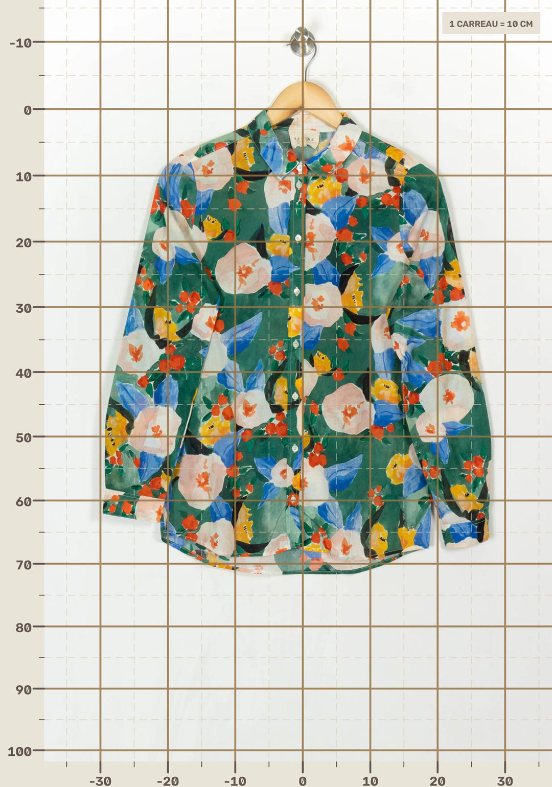 Chemise Fleurie Verte et Bleue - Taille S/36 de la marque Sézane | PARAD121507 - Vendu par Paradigme - Image 4