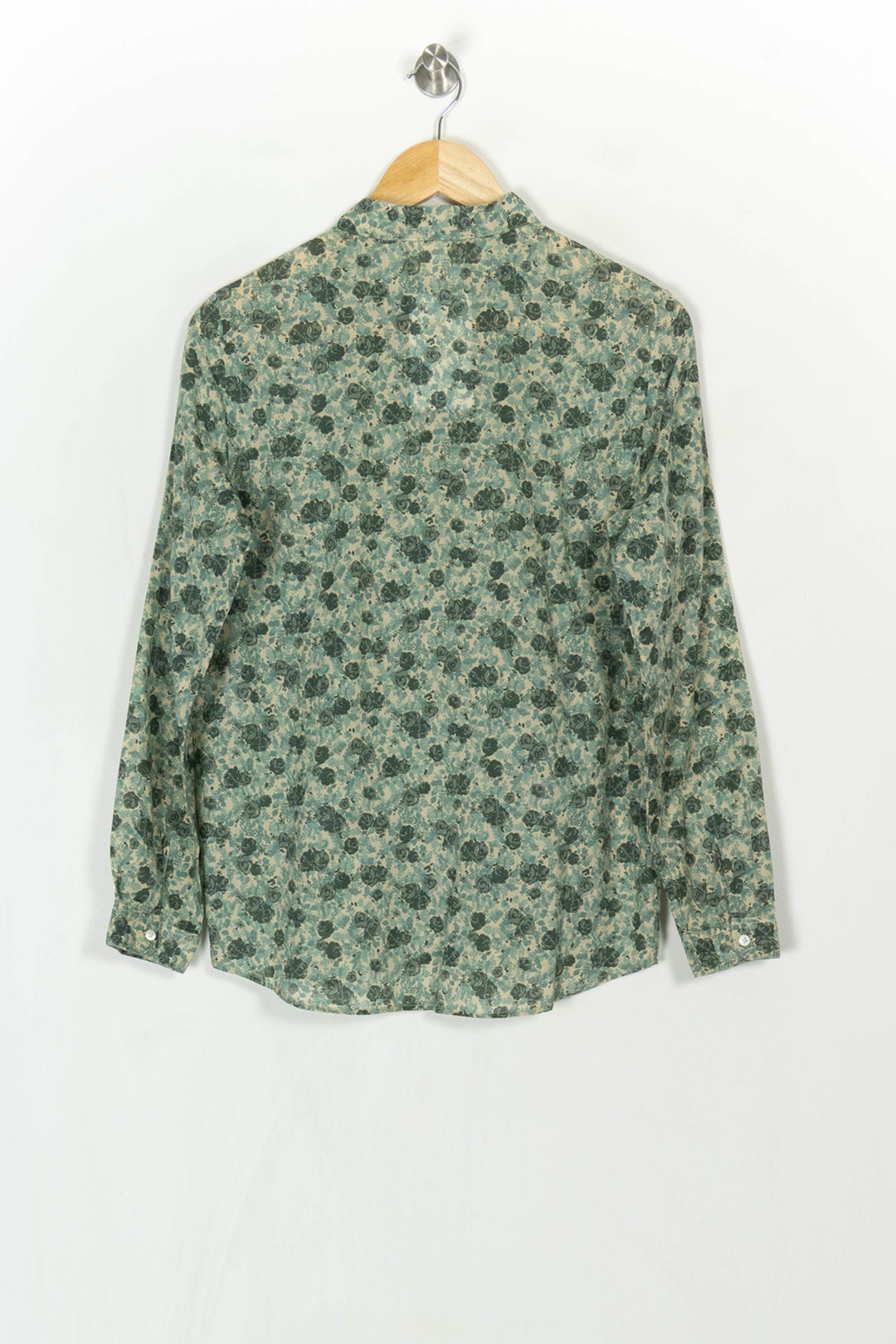 Chemise Fleurie Verte et Beige - Taille S/36 de la marque Sézane | PARAD121509 - Vendu par Paradigme - Image 5