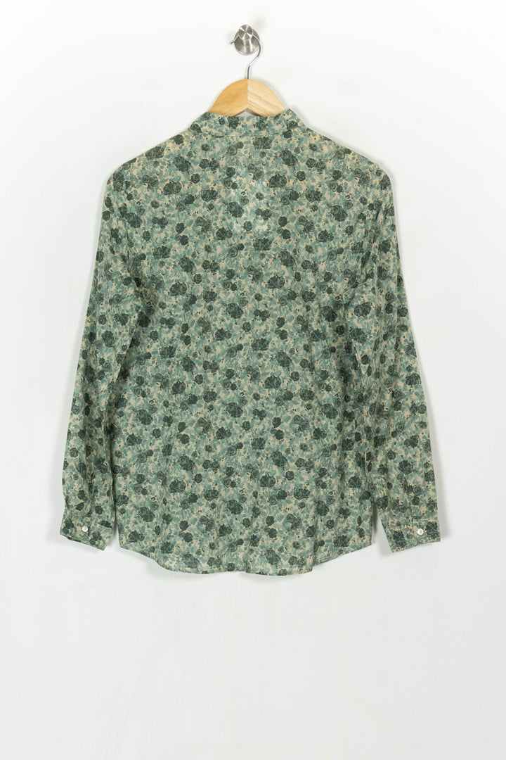 Chemise Fleurie Verte et Beige - Taille S/36 de la marque Sézane | PARAD121509 - Vendu par Paradigme - Image 5