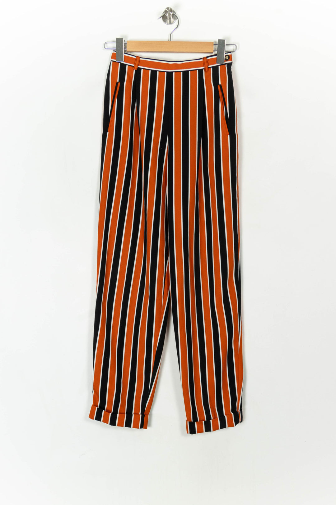 Pantalon Rayé Noir Orange et Blanc - Taille M/38 de la marque Rodier | PARAD121516 - Vendu par Paradigme - Image 2