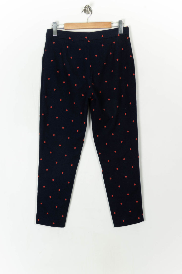 Pantalon Bleu Marine à Pois Rouges - Taille L/40 de la marque FRNCH | PARAD121518 - Vendu par Paradigme - Image 5
