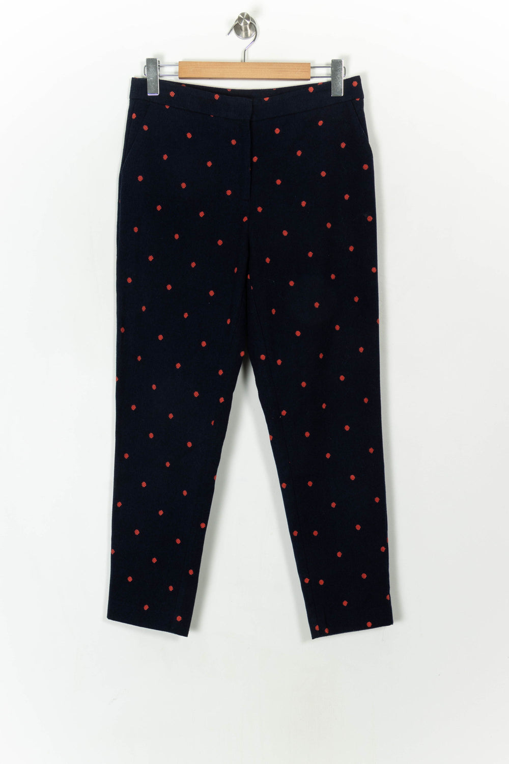 Pantalon Bleu Marine à Pois Rouges - Taille L/40 de la marque FRNCH | PARAD121518 - Vendu par Paradigme - Image 2
