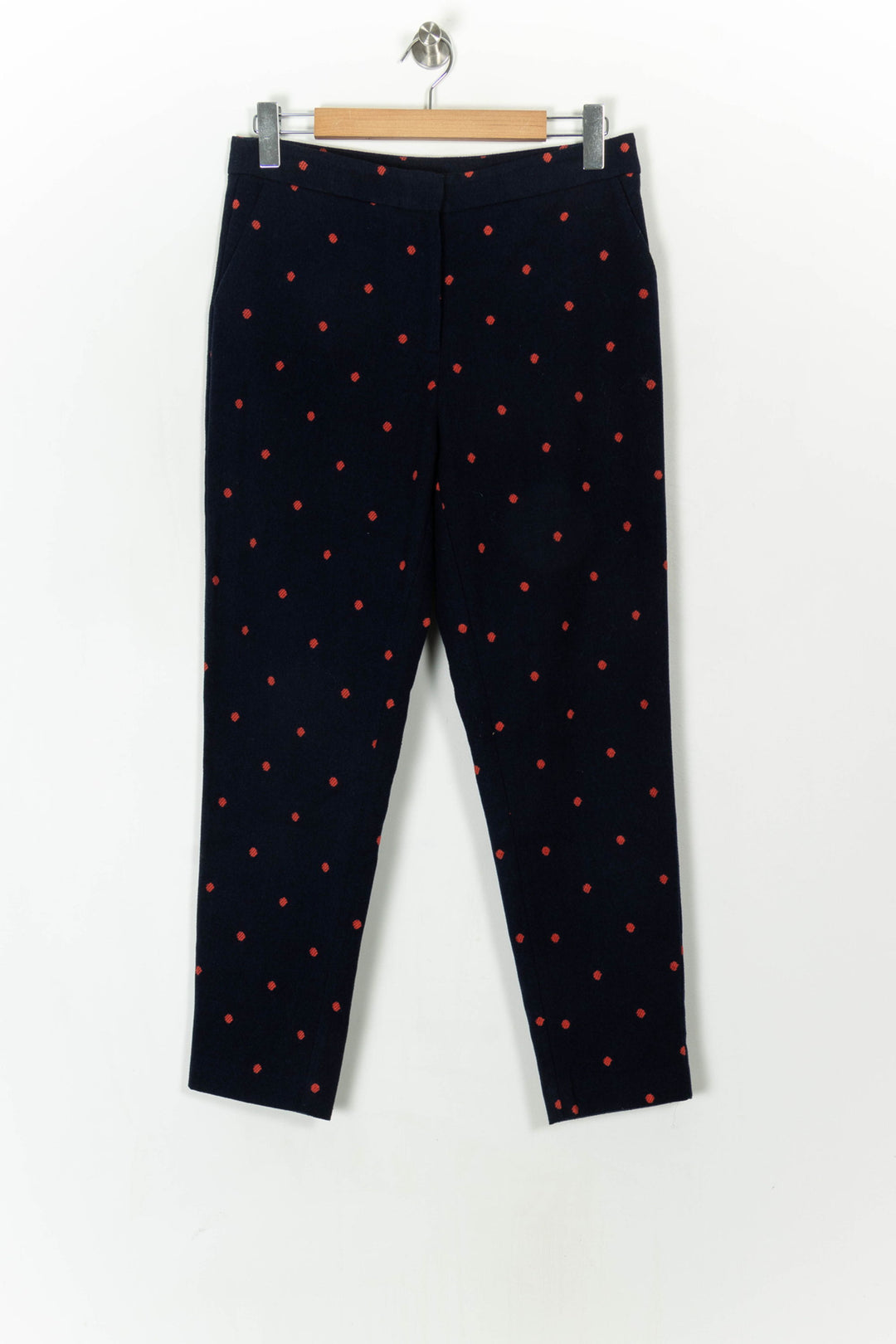 Pantalon Bleu Marine à Pois Rouges - Taille L/40 de la marque FRNCH | PARAD121518 - Vendu par Paradigme - Image 2
