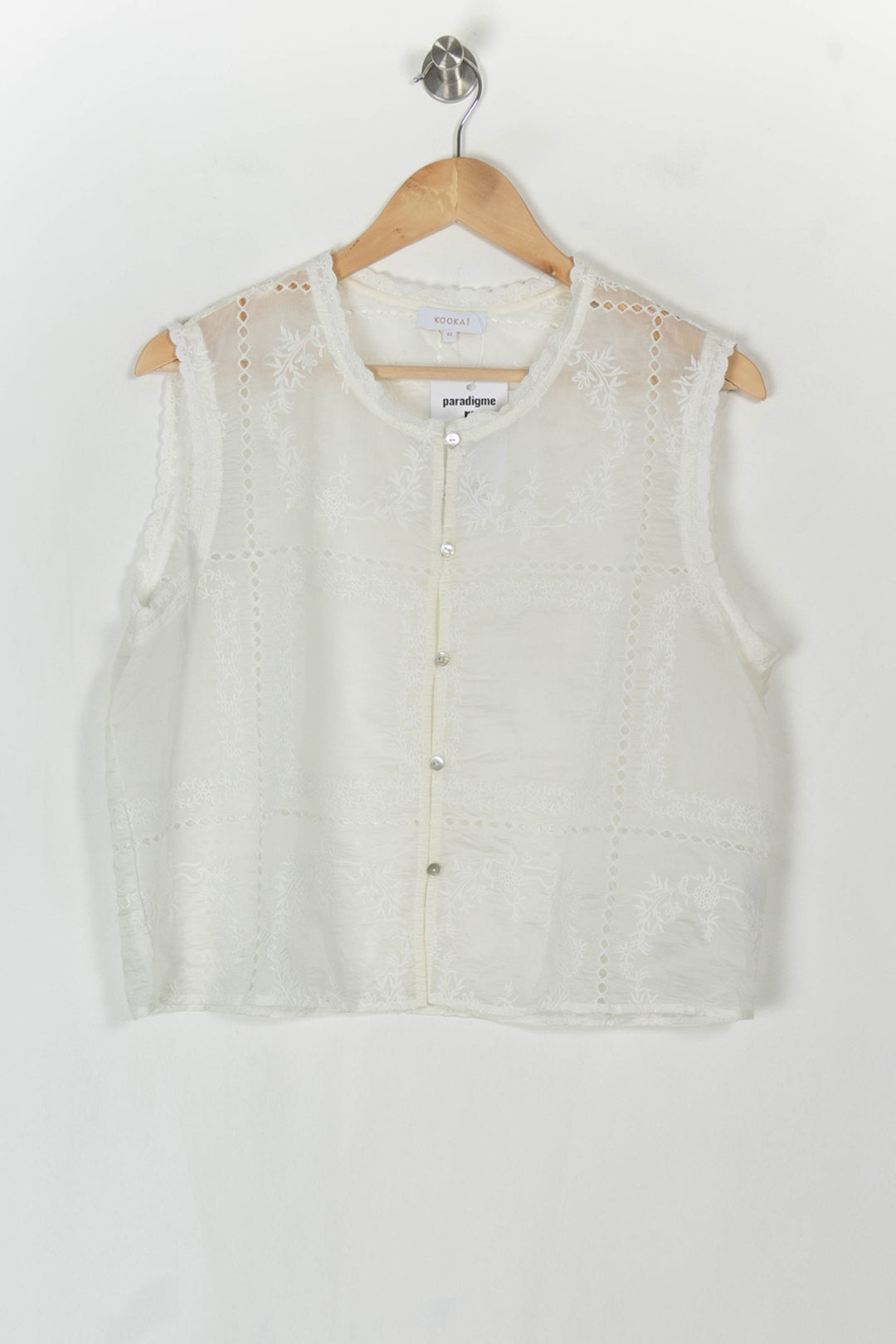 Blouse Sans Manches Blanche - Taille XL/42 de la marque Kookai | PARAD121520 - Vendu par Paradigme - Image 2