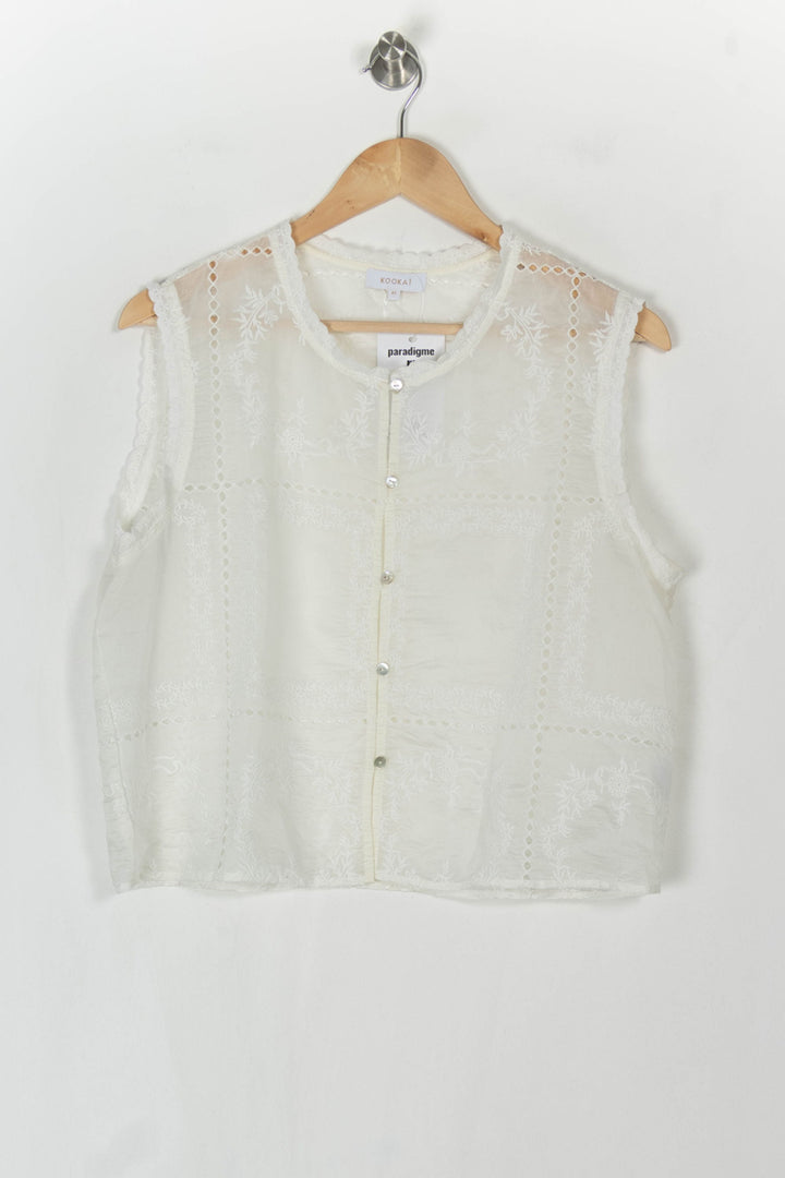 Blouse Sans Manches Blanche - Taille XL/42 de la marque Kookai | PARAD121520 - Vendu par Paradigme - Image 2