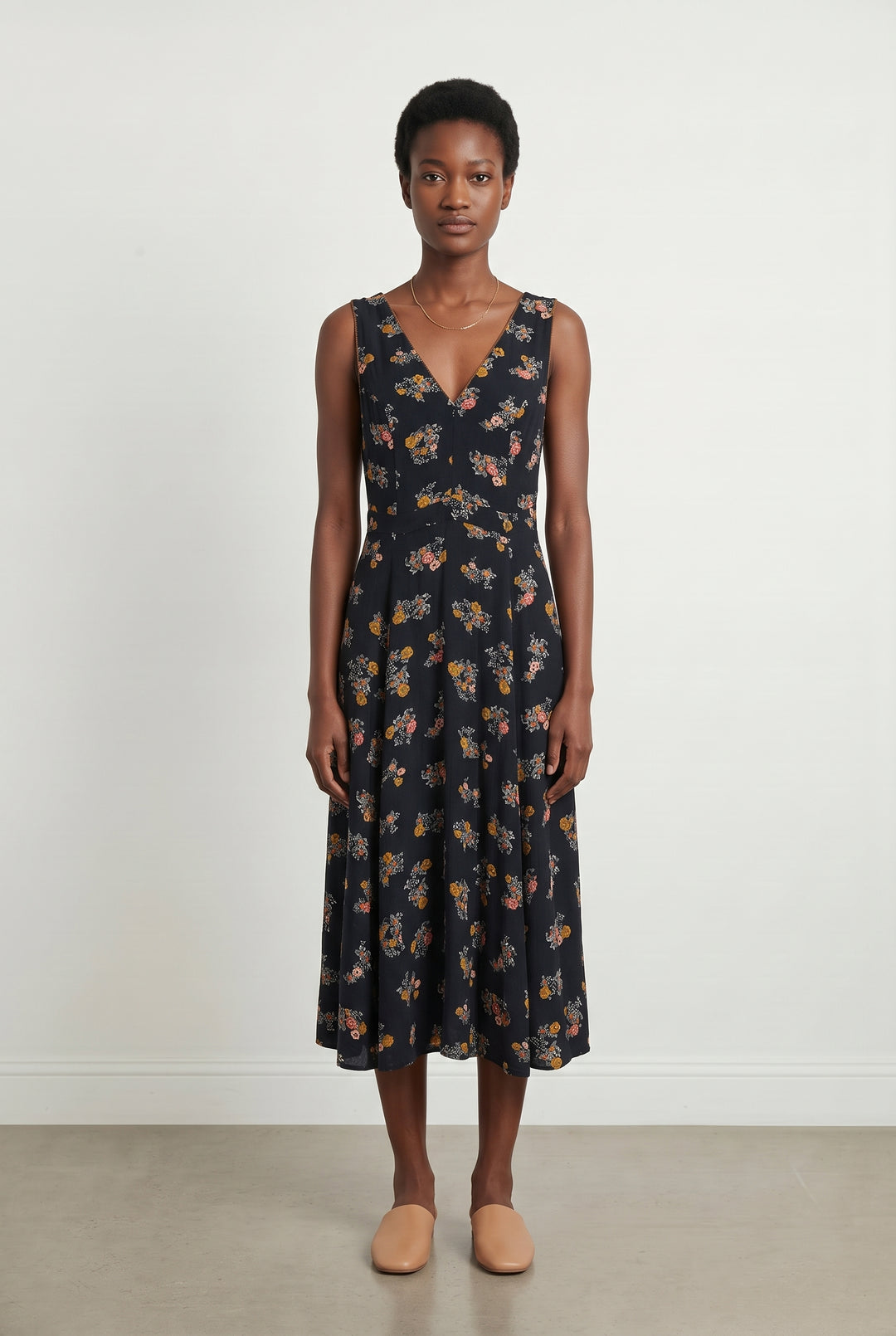 Robe Longue Noire et Fleurie - Taille XS/34 de la marque Sessùn | PARAD121529 - Vendu par Paradigme - Image 1