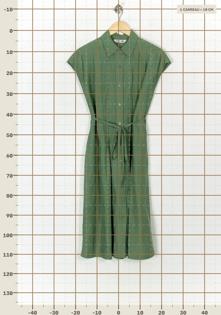 Robe chemise verte - Taille XS/34 de la marque Comptoir des Cotonniers | PARAD121530 - Vendu par Paradigme - Image 4