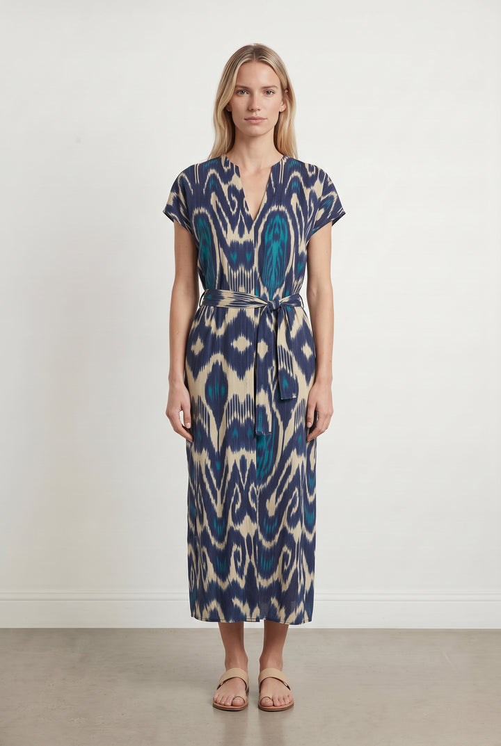 Robe Longue Bleu et Beige - Taille S/36 de la marque Vanessa Bruno | PARAD121532 - Vendu par Paradigme - Image 1