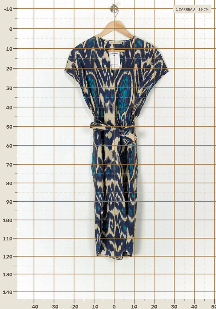 Robe Longue Bleu et Beige - Taille S/36 de la marque Vanessa Bruno | PARAD121532 - Vendu par Paradigme - Image 4