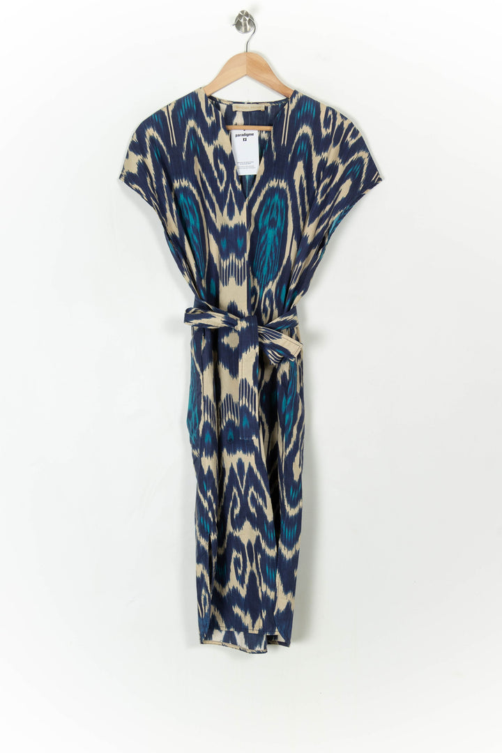 Robe Longue Bleu et Beige - Taille S/36 de la marque Vanessa Bruno | PARAD121532 - Vendu par Paradigme - Image 2