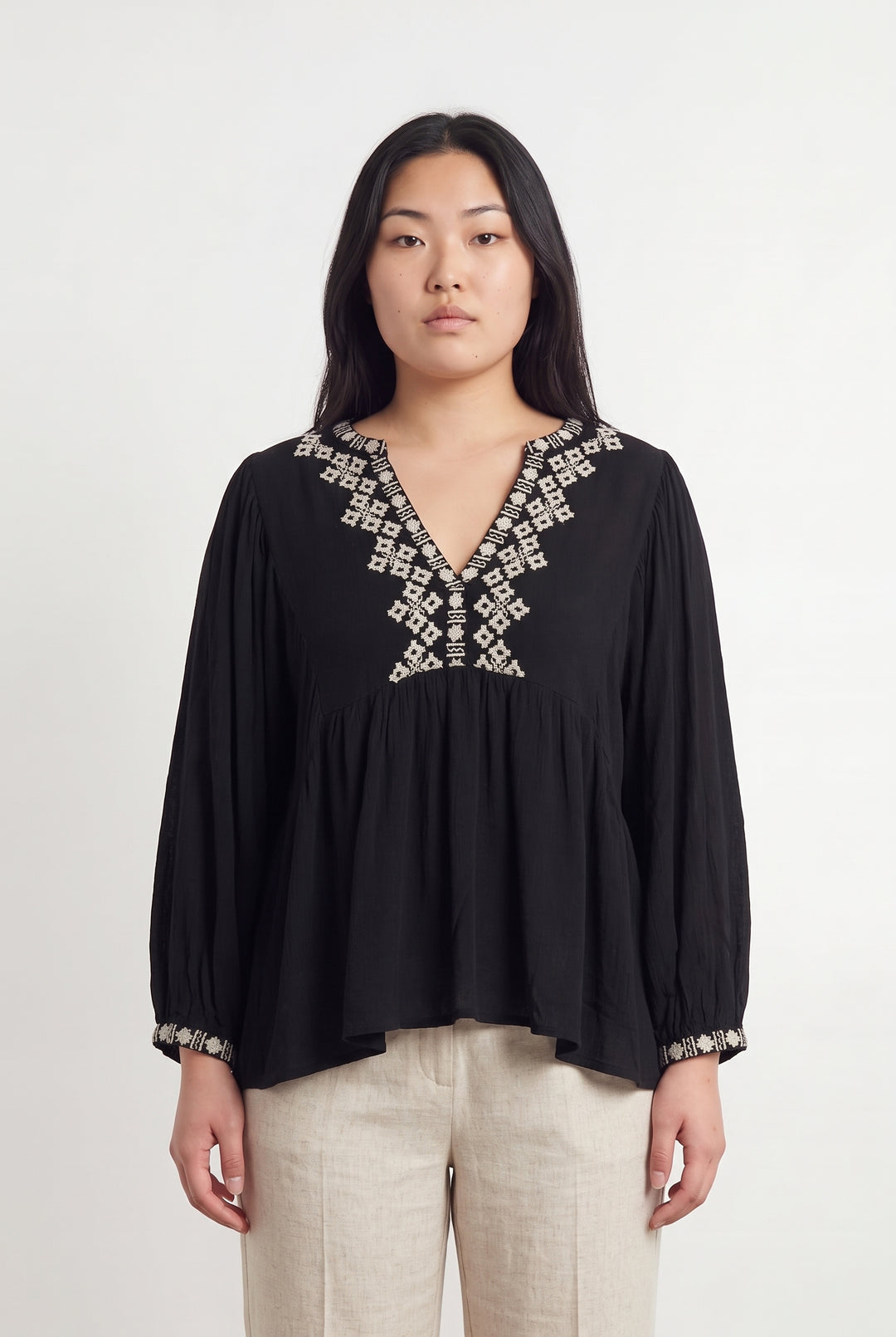 Blouse Noire et Blanche - Taille XL/42 de la marque Maison 123 | PARAD121538 - Vendu par Paradigme - Image 1