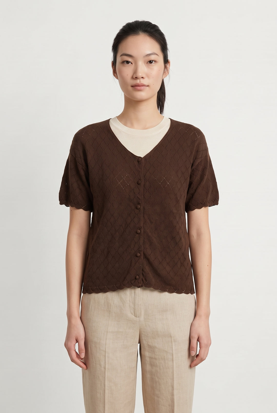 Cardigan Marron - Taille S/36 de la marque Orta | PARAD121542 - Vendu par Paradigme - Image 1