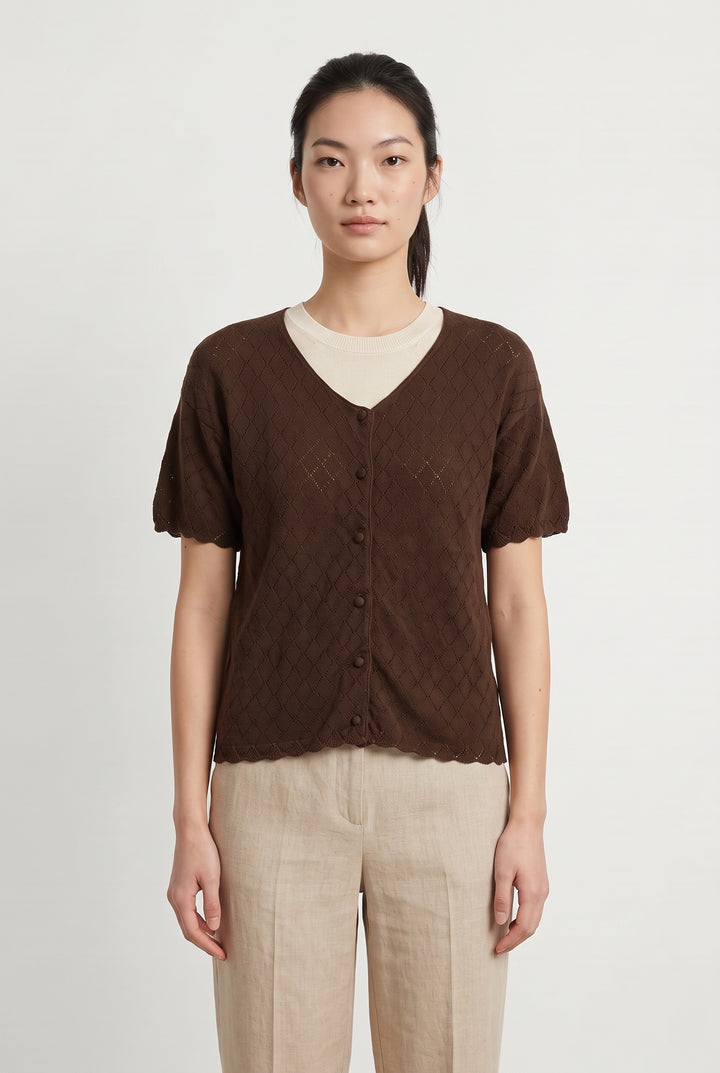 Cardigan Marron - Taille S/36 de la marque Orta | PARAD121542 - Vendu par Paradigme - Image 1