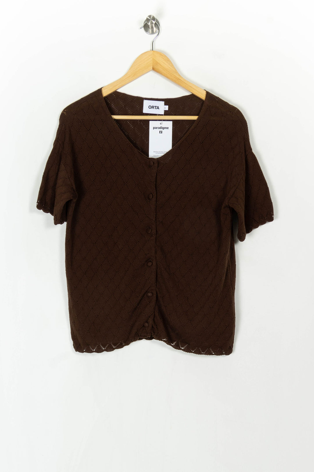 Cardigan Marron - Taille S/36 de la marque Orta | PARAD121542 - Vendu par Paradigme - Image 2