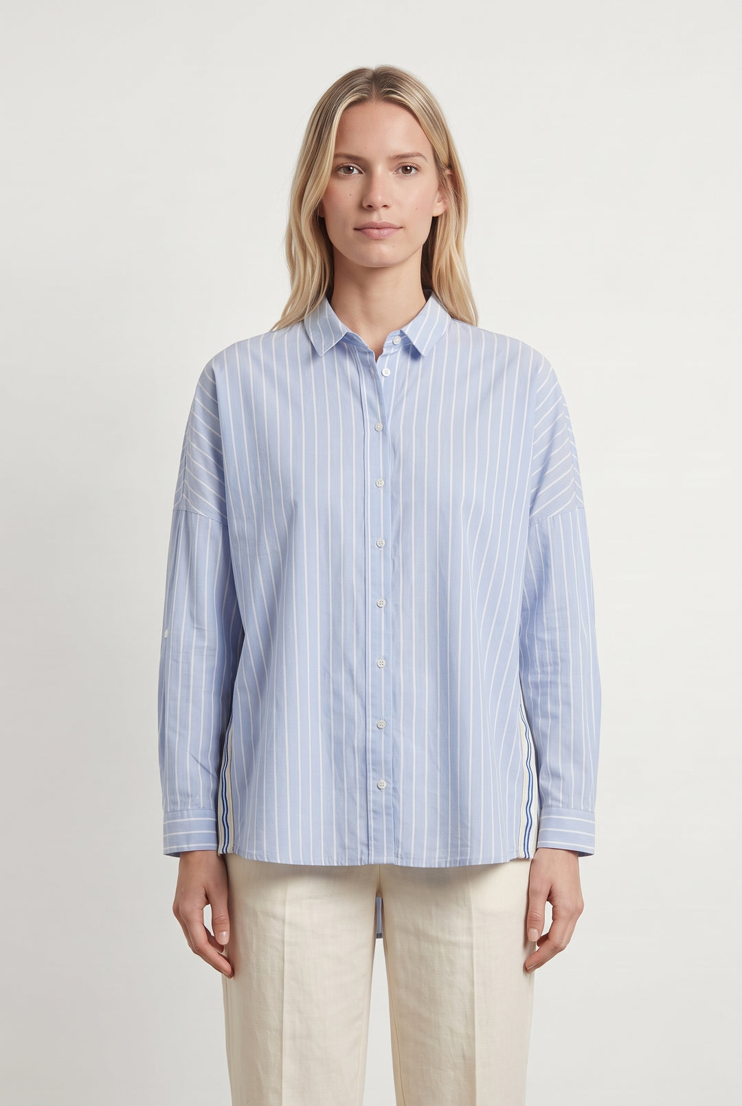 Chemise Rayée Bleue et Blanche - Taille M/38 de la marque Caroll | PARAD121543 - Vendu par Paradigme - Image 1