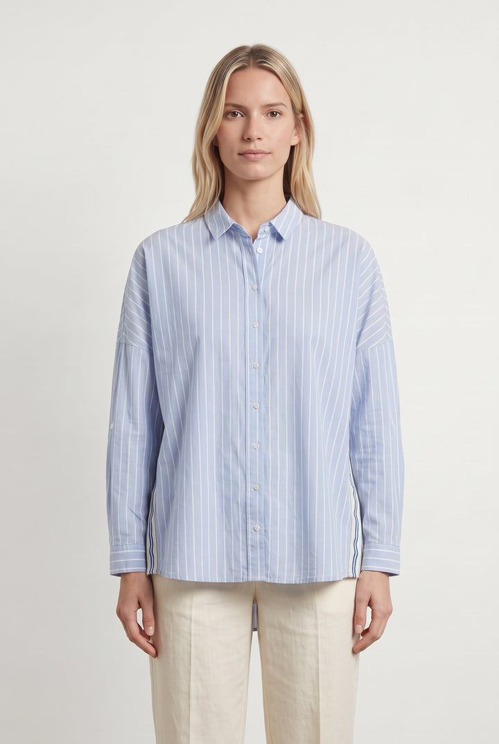 Chemise Rayée Bleue et Blanche - Taille M/38 de la marque Caroll | PARAD121543 - Vendu par Paradigme - Image 1