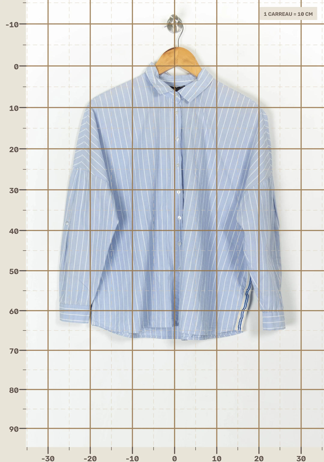 Chemise Rayée Bleue et Blanche - Taille M/38 de la marque Caroll | PARAD121543 - Vendu par Paradigme - Image 4