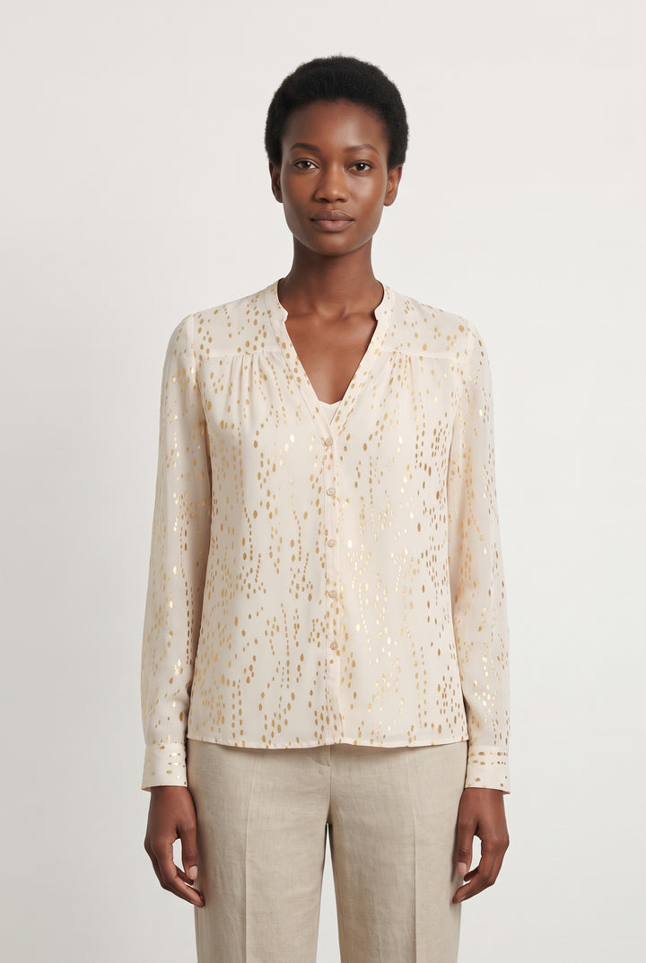 Blouse Or et Blanche - Taille M/38 de la marque Maje | PARAD121545 - Vendu par Paradigme - Image 1