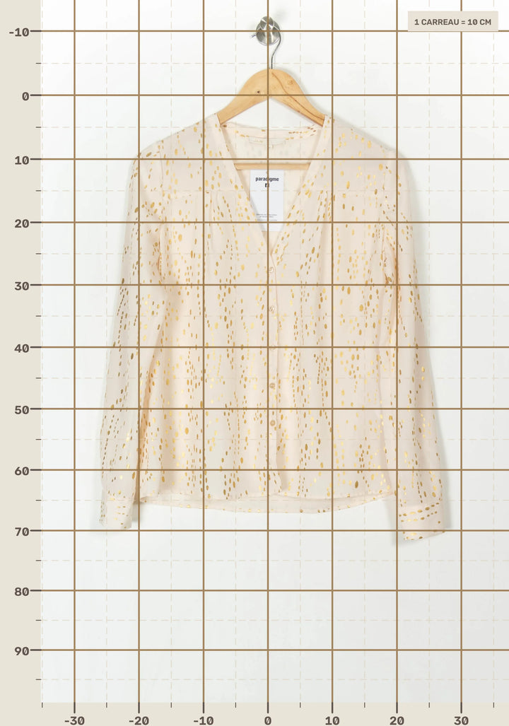 Blouse Or et Blanche - Taille M/38 de la marque Maje | PARAD121545 - Vendu par Paradigme - Image 4