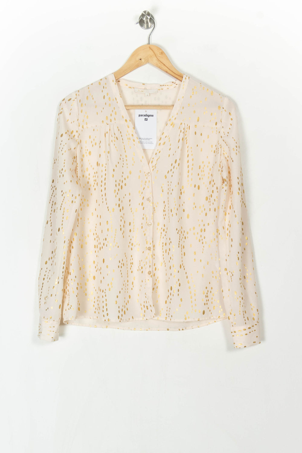 Blouse Or et Blanche - Taille M/38 de la marque Maje | PARAD121545 - Vendu par Paradigme - Image 2