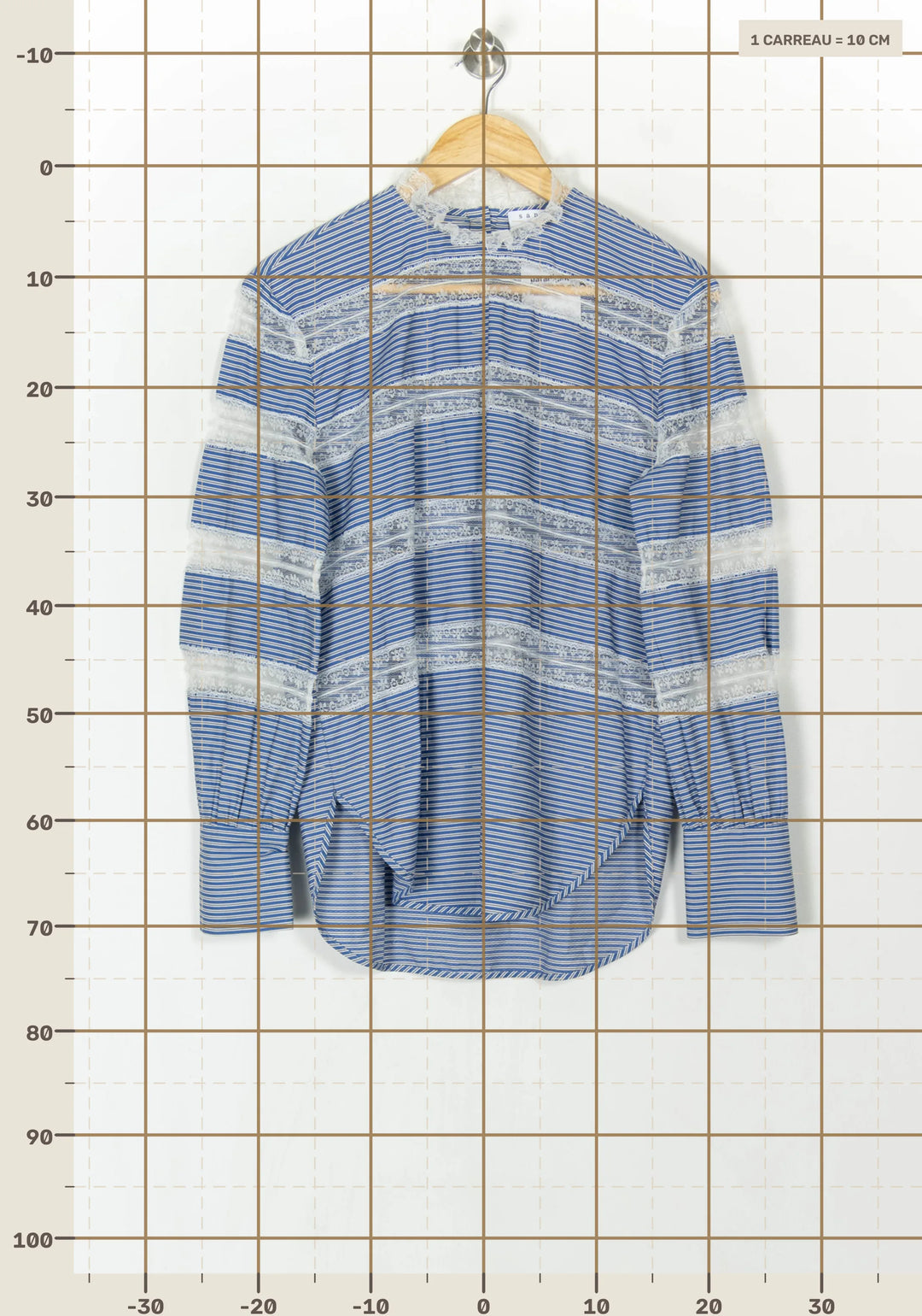 Blouse Bleu et Blanc - Taille S/36 de la marque Sandro | PARAD121548 - Vendu par Paradigme - Image 4