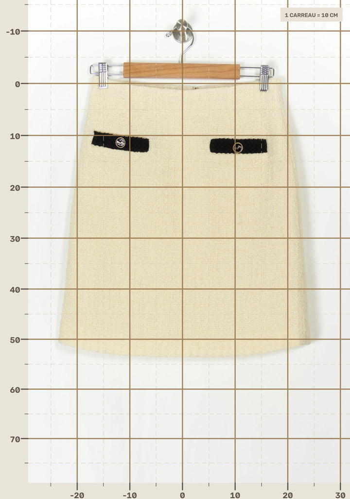 Jupe Droite Beige et Noire - Taille S/36 de la marque Weill | PARAD121551 - Vendu par Paradigme - Image 4